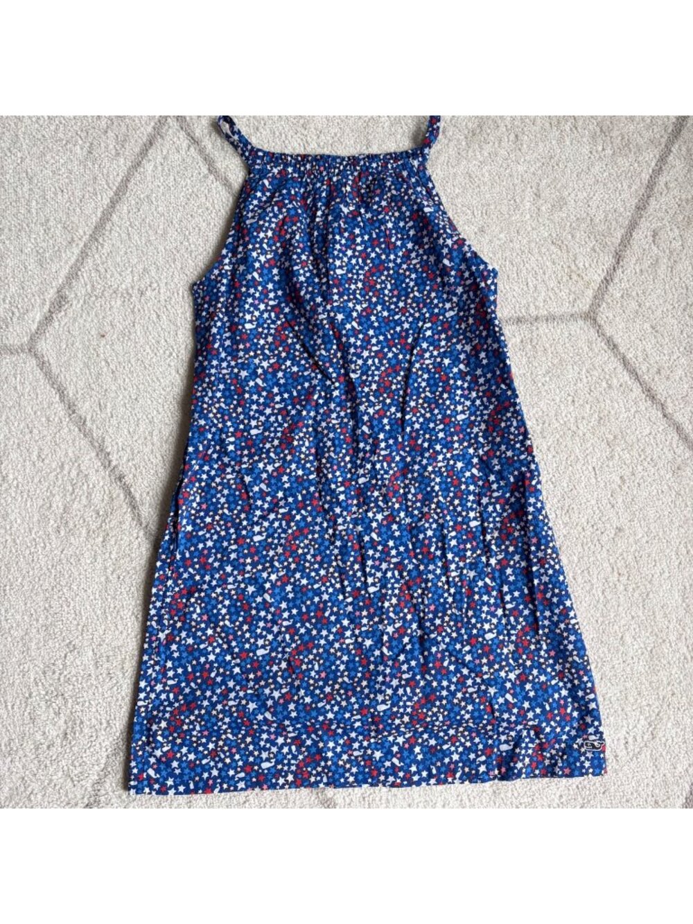 Vineyard Vines Star Print Halter Sundress Girl's Patriotic Whale Print Summer